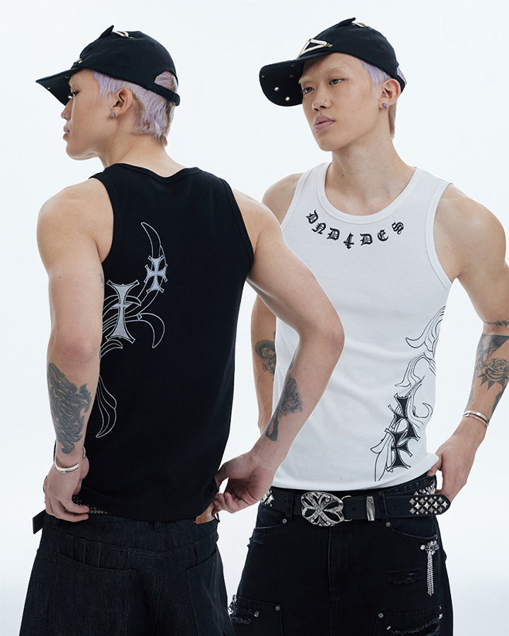 American Street Hip-Hop Slim Cross Tank Top New