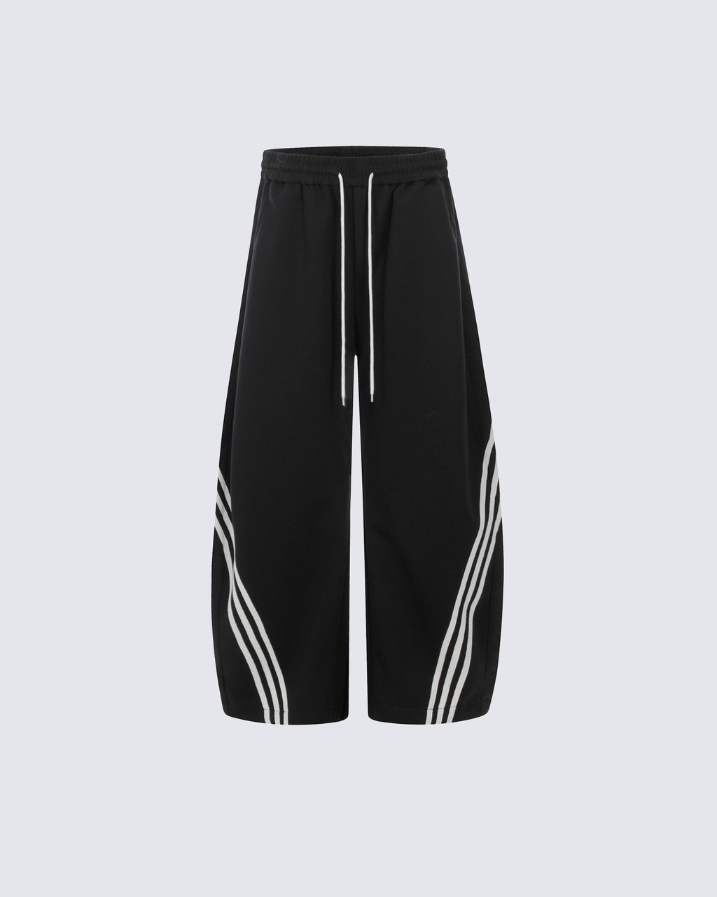 Wide-Leg Athletic Track Pants with Striped Design