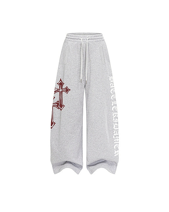 Gothic Letter Cross Street Sweatpants