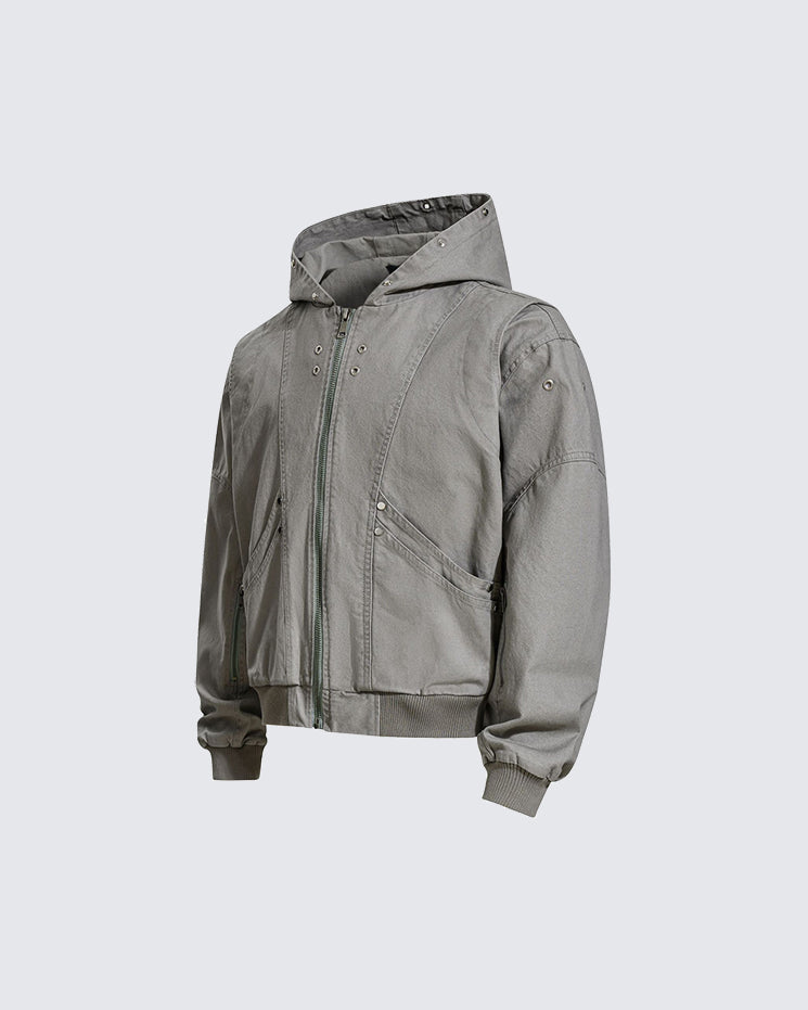Autumn High Street Washed Hooded Jacket