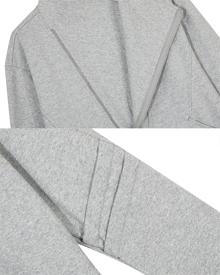 Minimalist Asymmetric Zip Stand Collar Jacket