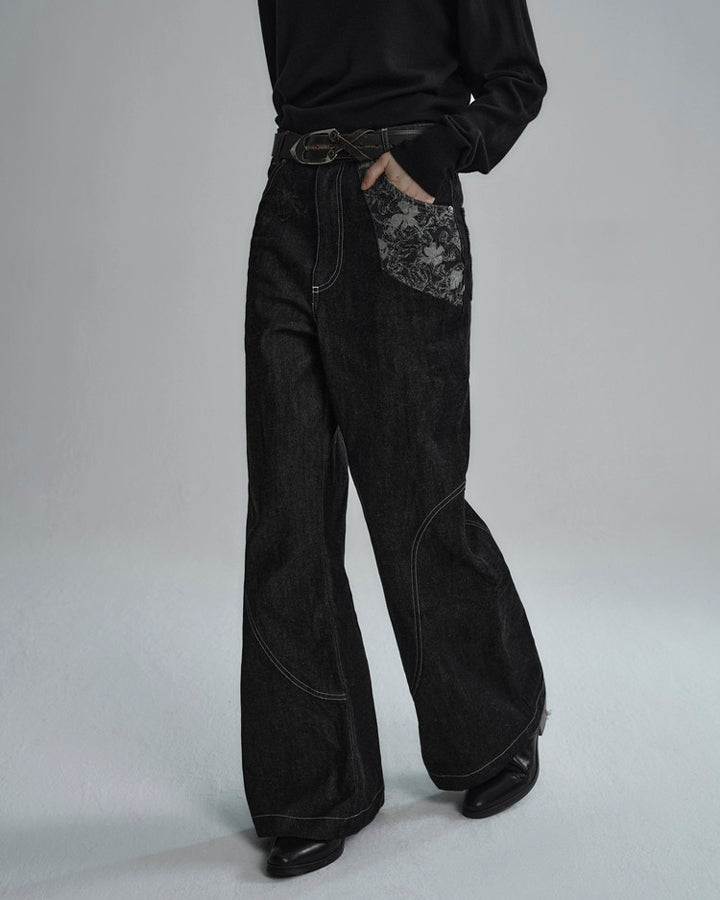 American High Street Flared Black Jeans