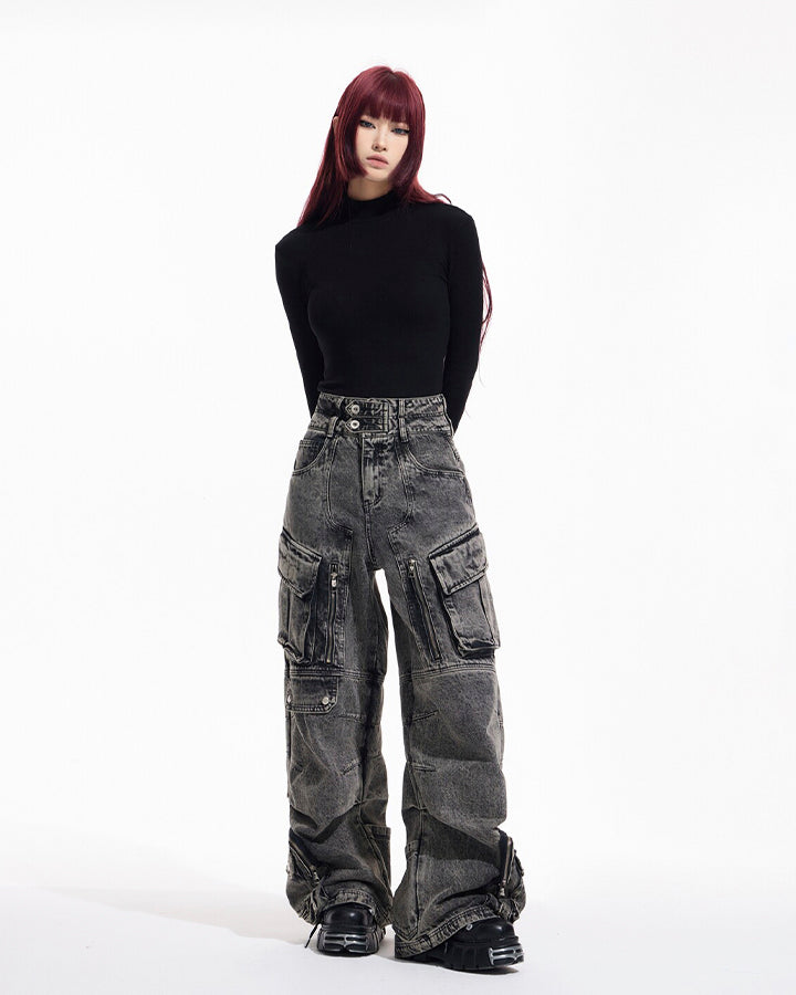 Vintage Multi Pocket Cargo Jeans