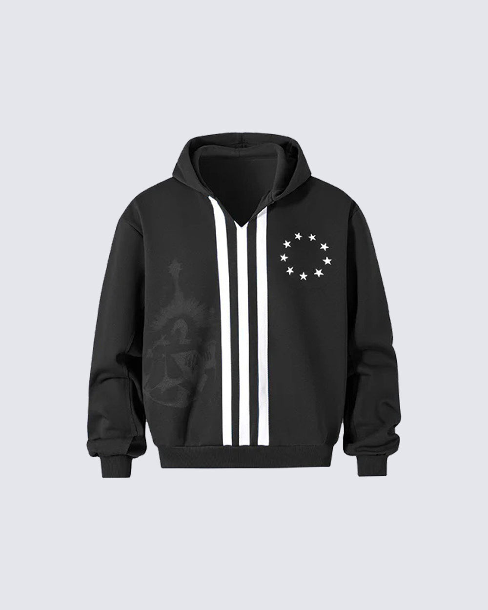 New Punk Stripe Hooded Sweatshirt