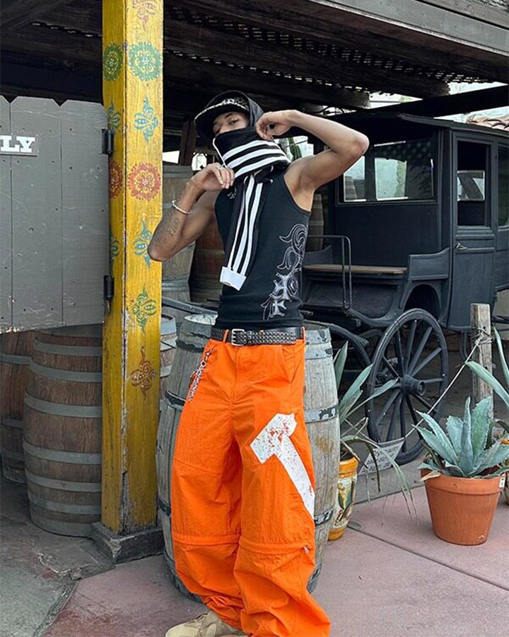 American Street Hip-Hop Slim Cross Tank Top New