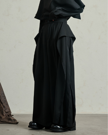 Avant-Garde Wide-Leg High Waist Trousers