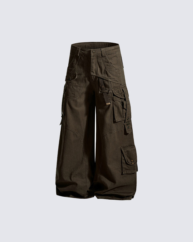 New Solid Color  Multi-Pocket Cargo Pants