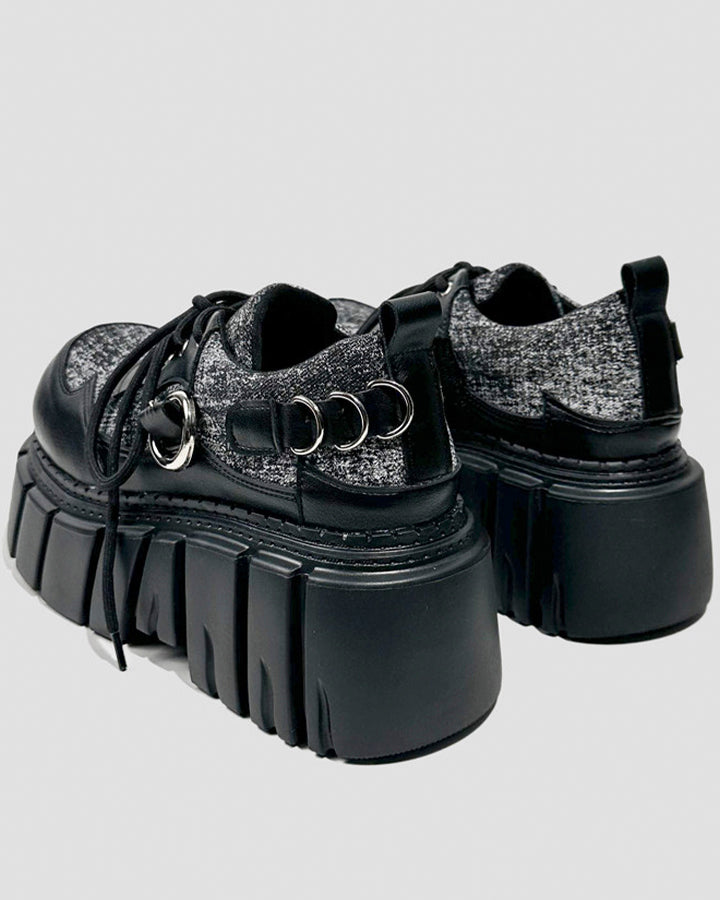 Chunky Studded Platform Lace Up Shoes