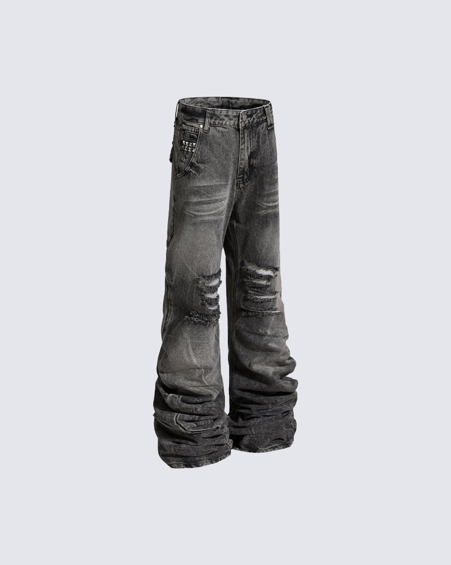 High Street Flared Extra-Long Stacked Jeans