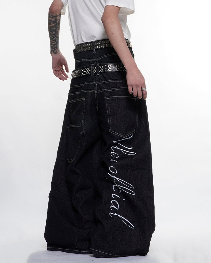 High Street Double Waistband Patchwork Pants
