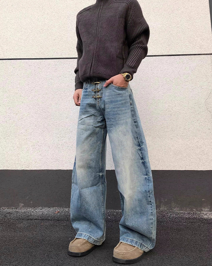 American Vintage Washed Hook Curved Jeans