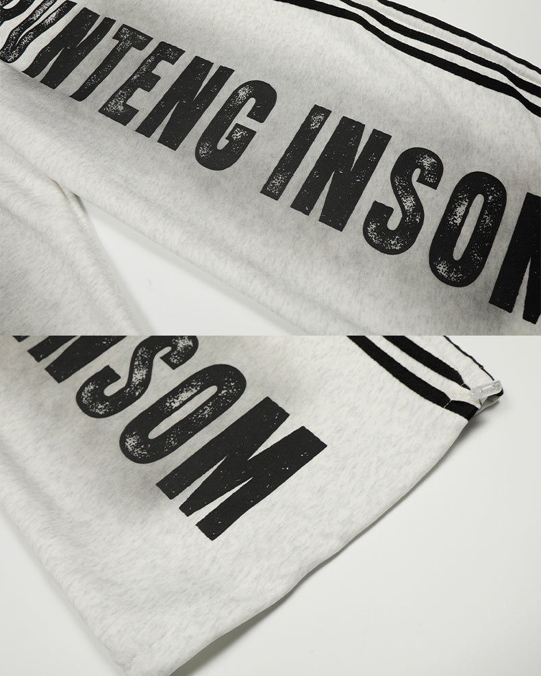 Washed Tie-Dye Letter Print Casual Pants