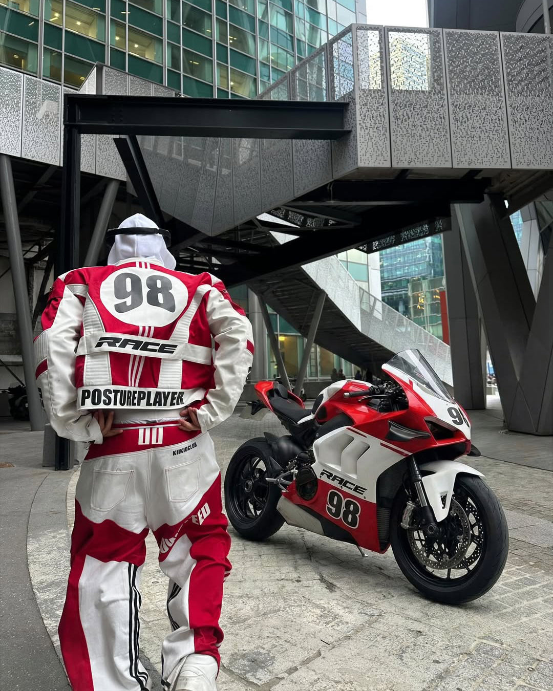 KIIKIO Racing Style Graphic Oversized Pants