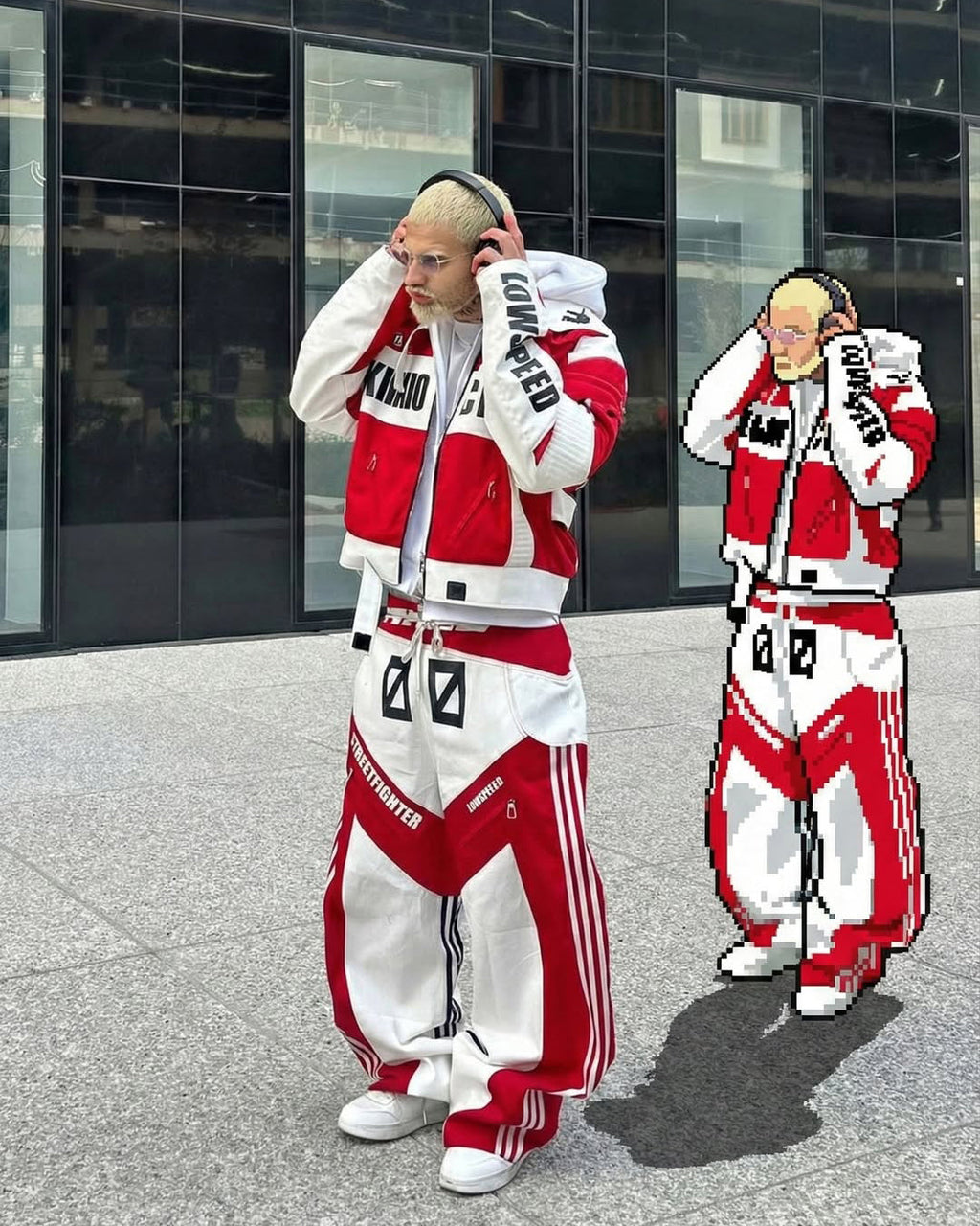 KIIKIO Racing Style Graphic Oversized Pants