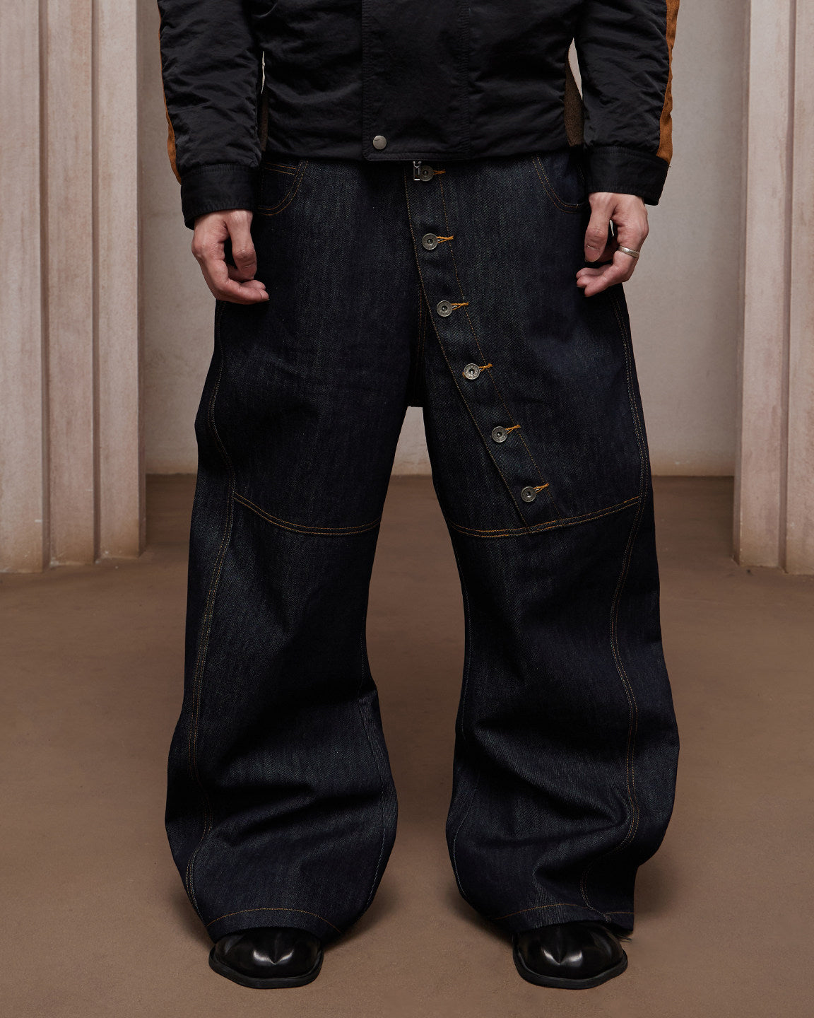 Vintage Multi-Button Denim Pants
