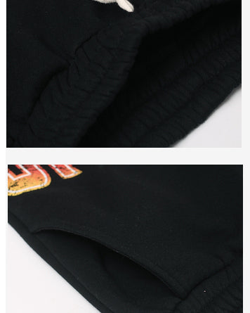 New Winter Hip Hop Vintage  Fleece Casual Pants