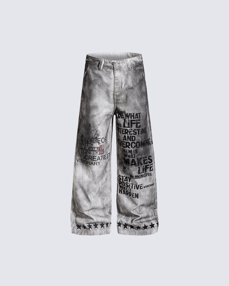 Street Hip-Hop Distressed Denim Jeans