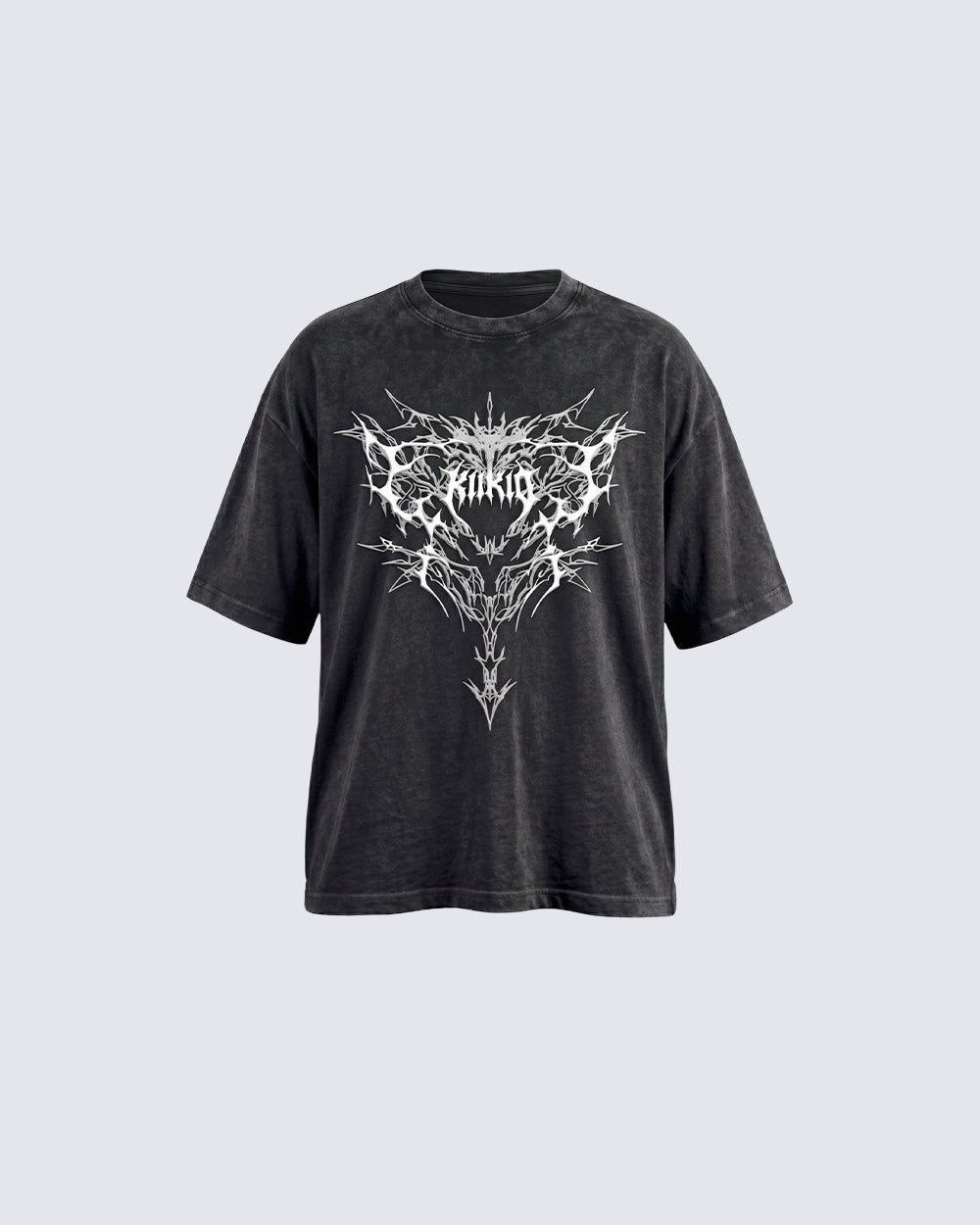 Retro Personality  Washed Skull Print T-Shirt