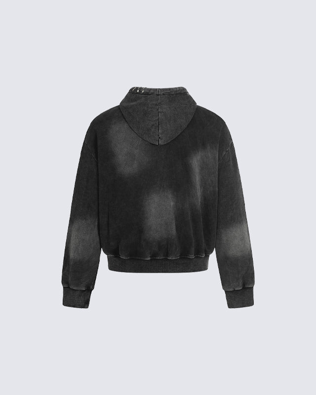 Vintage Washed Zip Hooded Sweatshirt