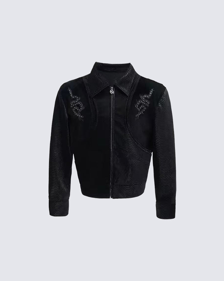 American Cropped Leather Jacket