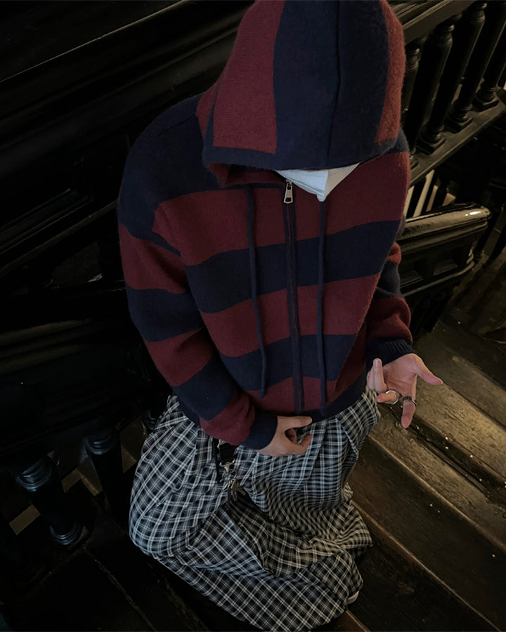 American Vintage Striped Hooded Sweater