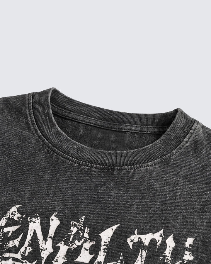 American Washed Distressed Graphic Oversized T-Shirt