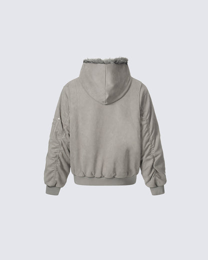 American High-Street Reversible Fleece Flight Jacket