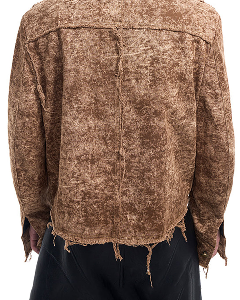 Retro Distressed Short Cotton Jacket