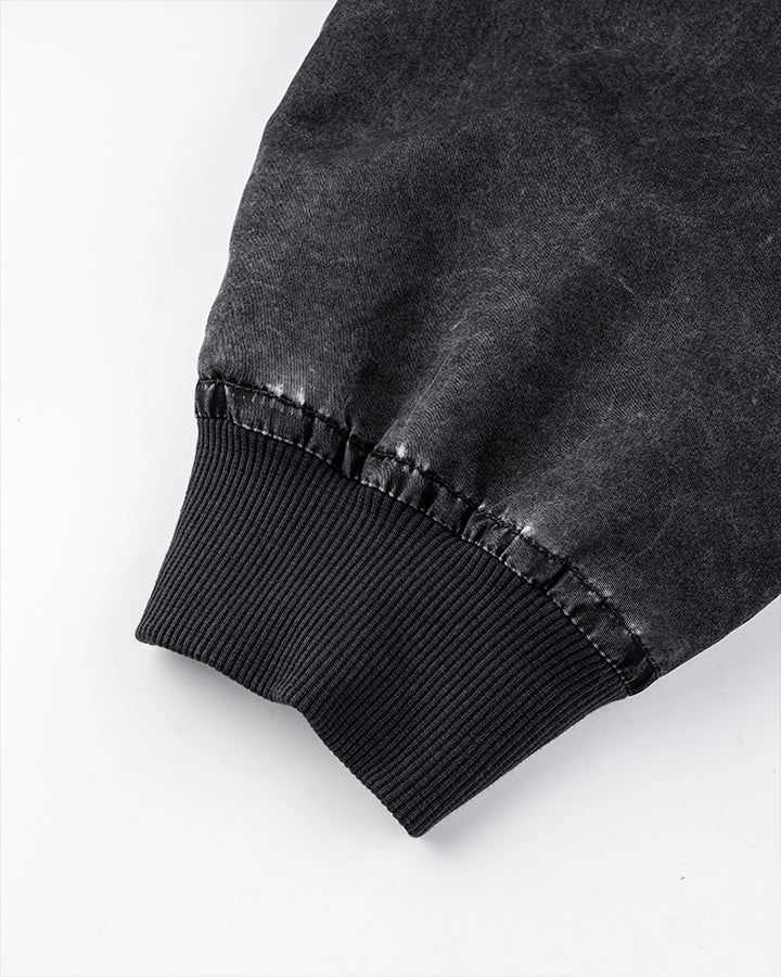Washed Zip-Up Cotton Jacke