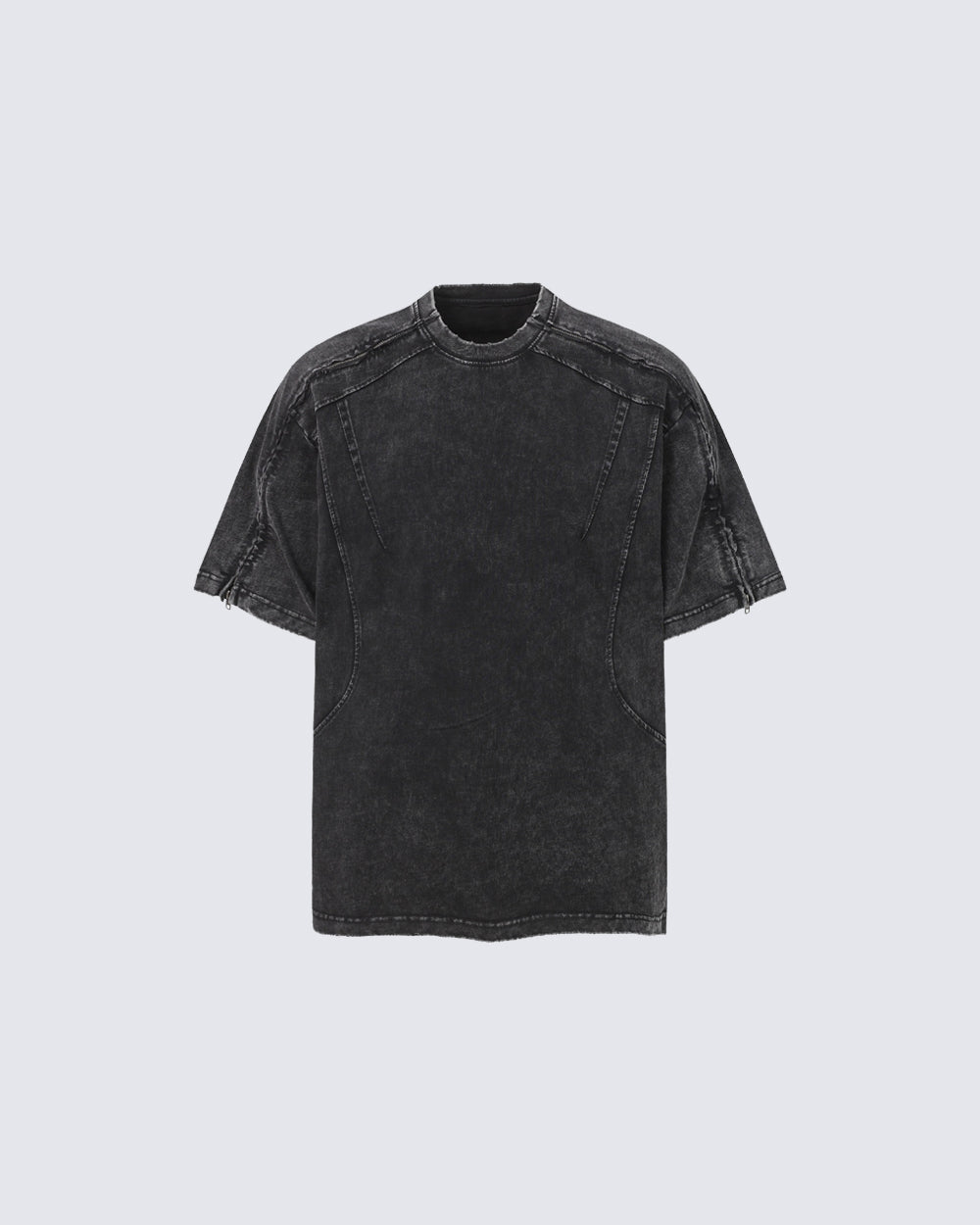 American Yabi Washed Distressed Design Short T-Shirt