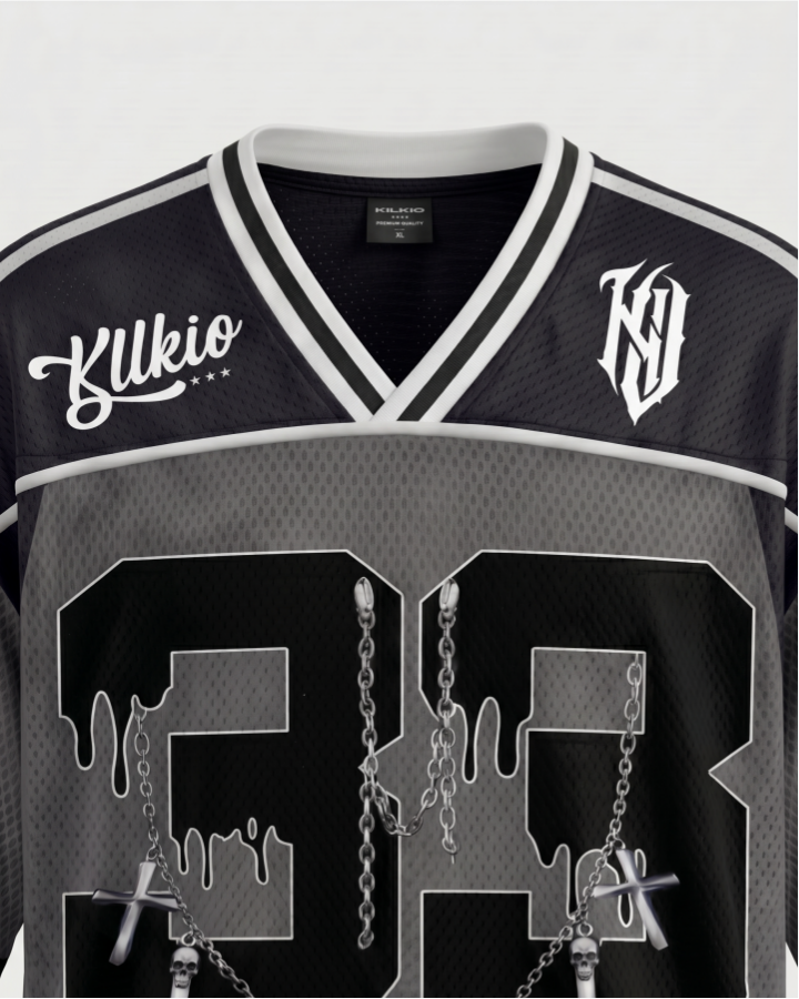 Vintage Contrast Graphic Street Jersey