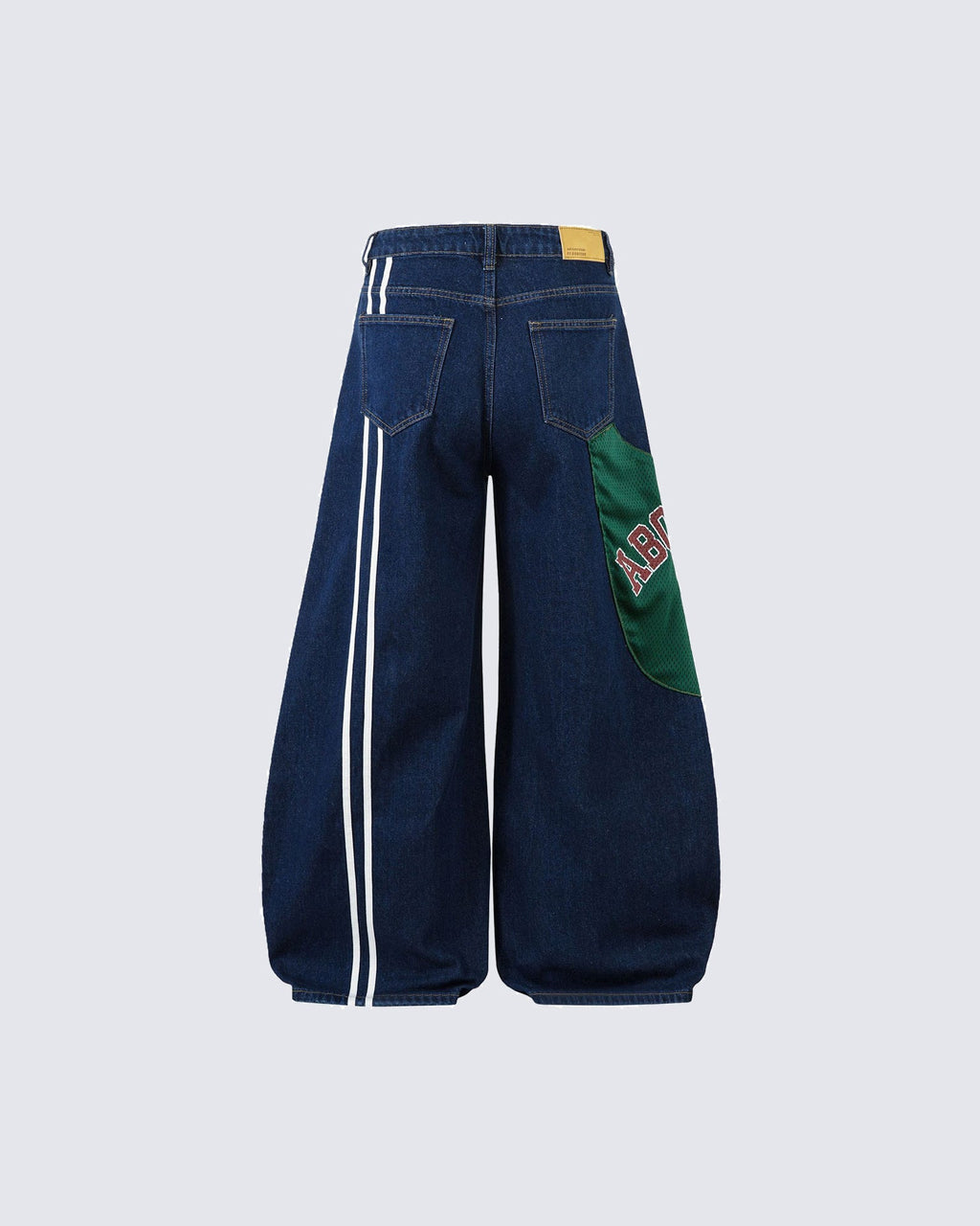 INS Style Patch Embroidery Wide-Leg Jeans