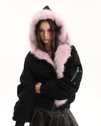 American High-Street Reversible Fleece Flight Jacket