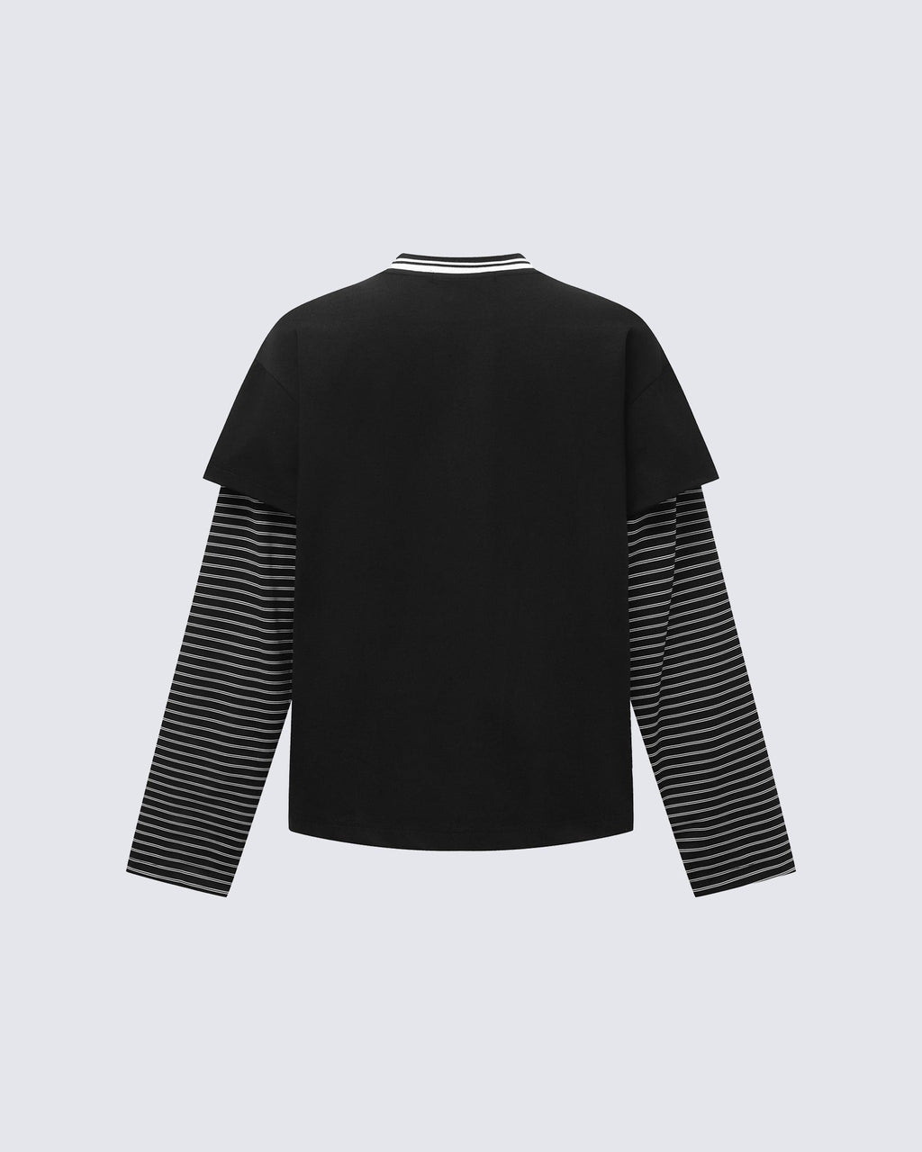 Fake Two-Piece Printed Long Sleeve T-Shirt