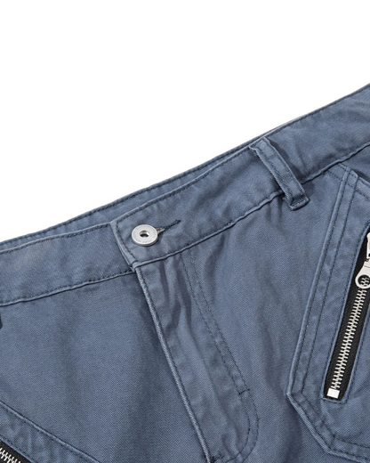 Cargo Zip Pocket Wide-Leg Pants