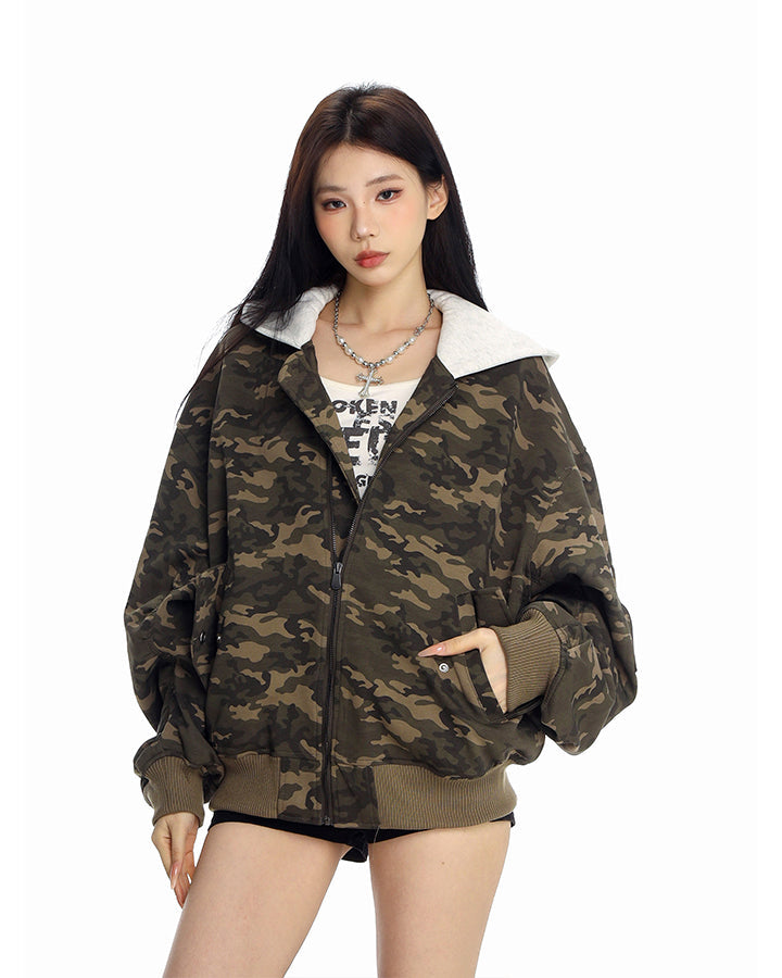 American Fake Two-Piece Patchwork Hooded Jacket