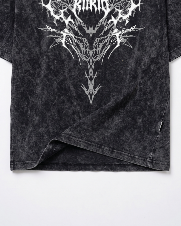 Retro Personality  Washed Skull Print T-Shirt