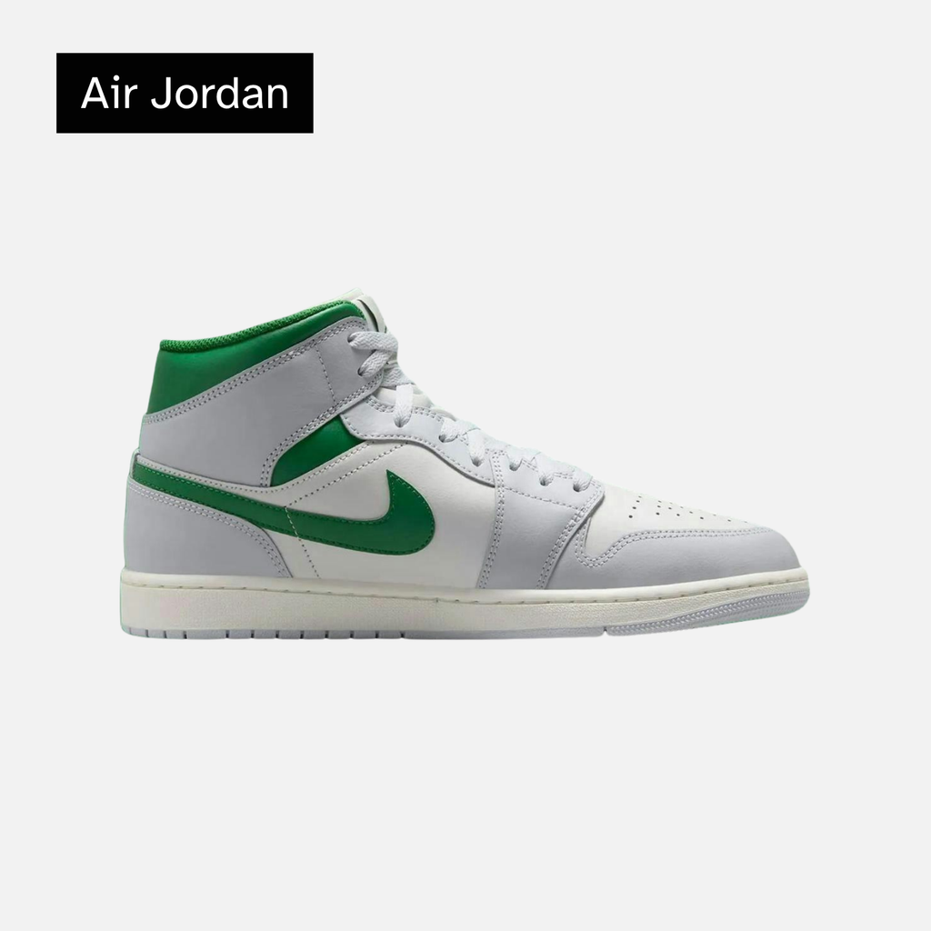 Air Jordan 1 Mid 'Summit White Lucky Green'